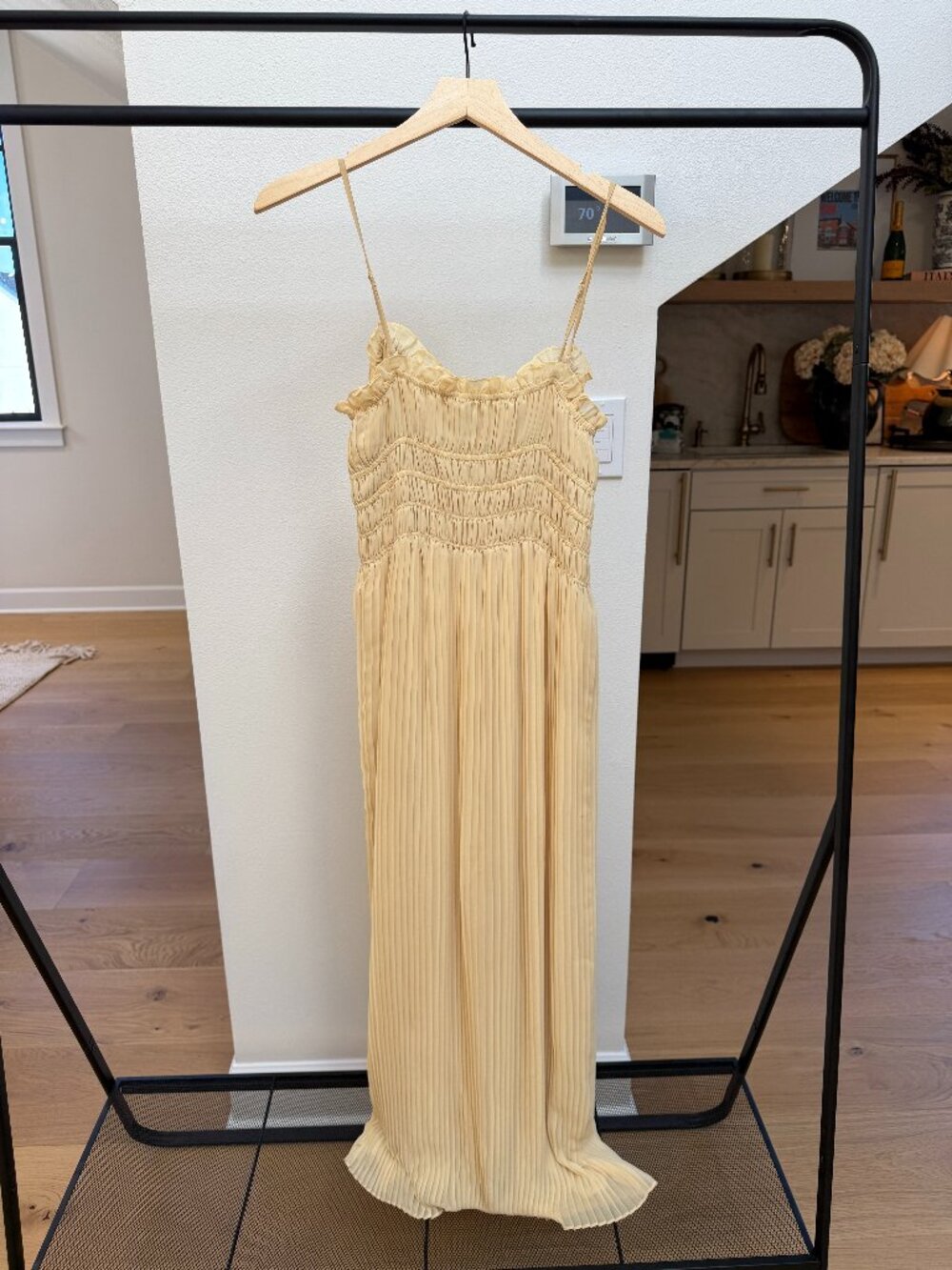 Favorite Daughter The Dress in Blondie Yellow Pleated Maxi Dress Size S